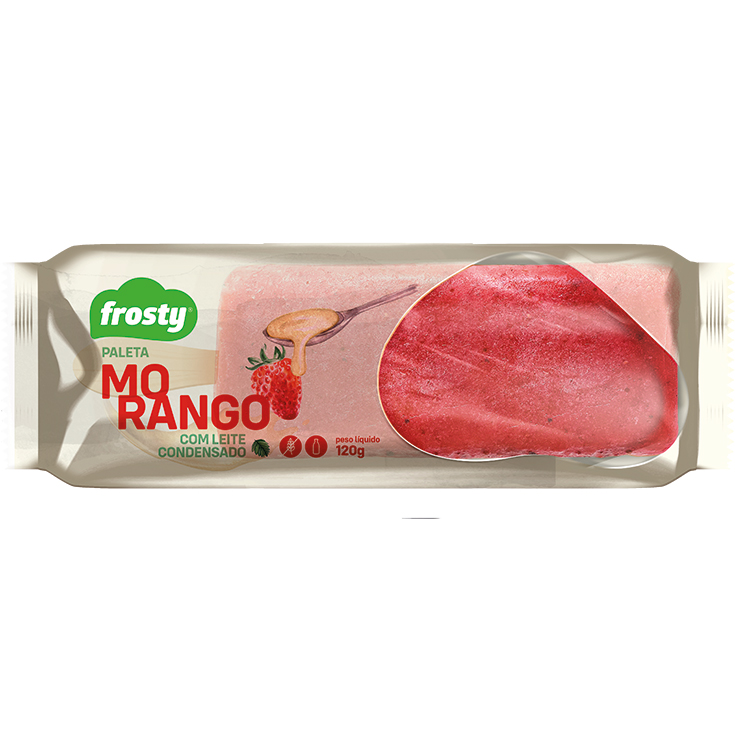 PALETA FROSTY MORANGO C/ LEITE COND